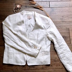 SOLD LOFT white linen jacket